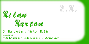 milan marton business card